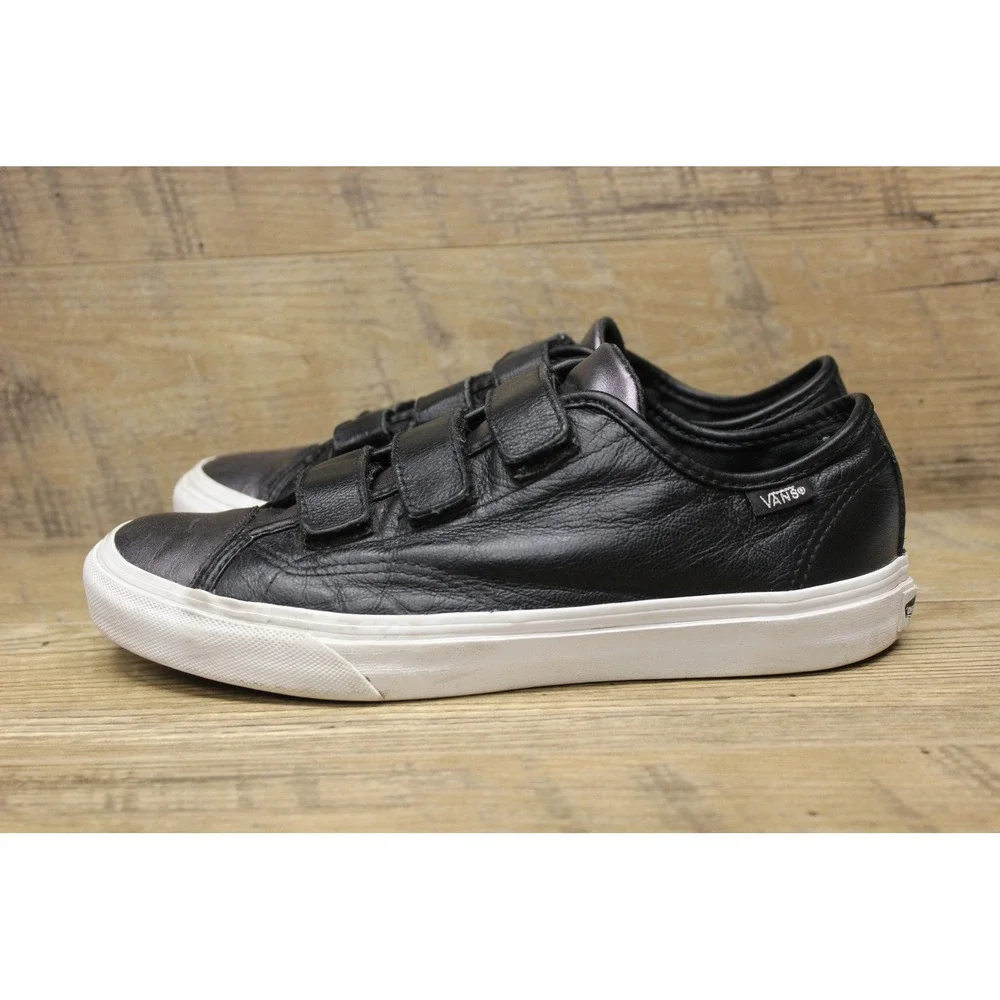 Vans Style 23 V Black Gunmetal Leather Unisex Skate Shoes Men's 7.5 Women's 9‎